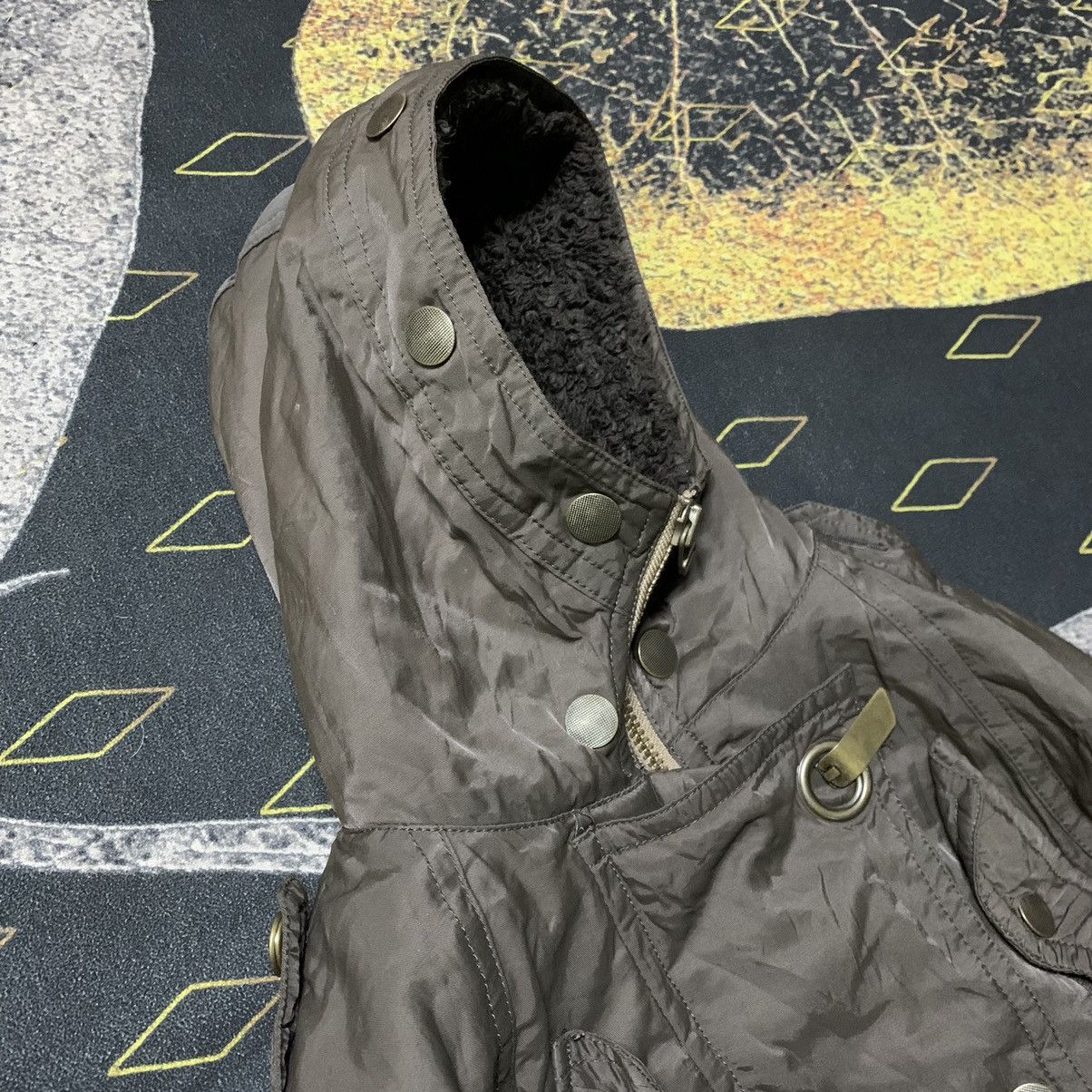 If Six Was Nine ✨Love Boat Detachable Sherpa Linen Bondage Punk Parka Jacket Size M / US 6-8 / IT 42-44 - 17 Thumbnail