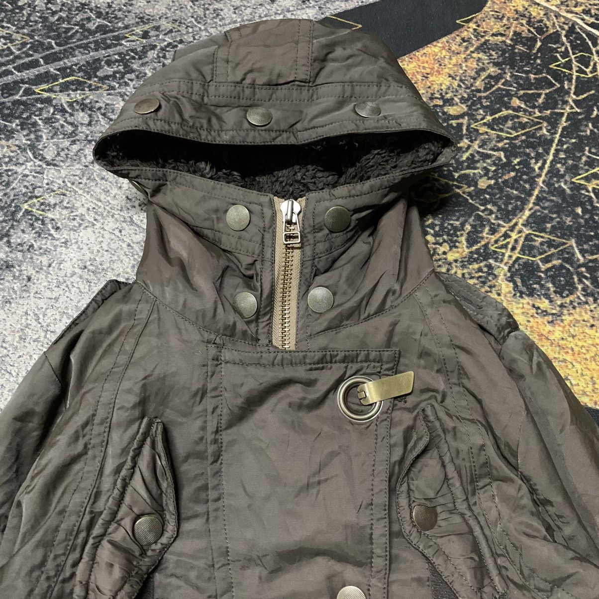 If Six Was Nine ✨Love Boat Detachable Sherpa Linen Bondage Punk Parka Jacket Size M / US 6-8 / IT 42-44 - 4 Thumbnail