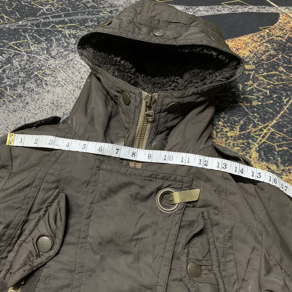 If Six Was Nine ✨Love Boat Detachable Sherpa Linen Bondage Punk Parka Jacket Size M / US 6-8 / IT 42-44 - 15 Thumbnail