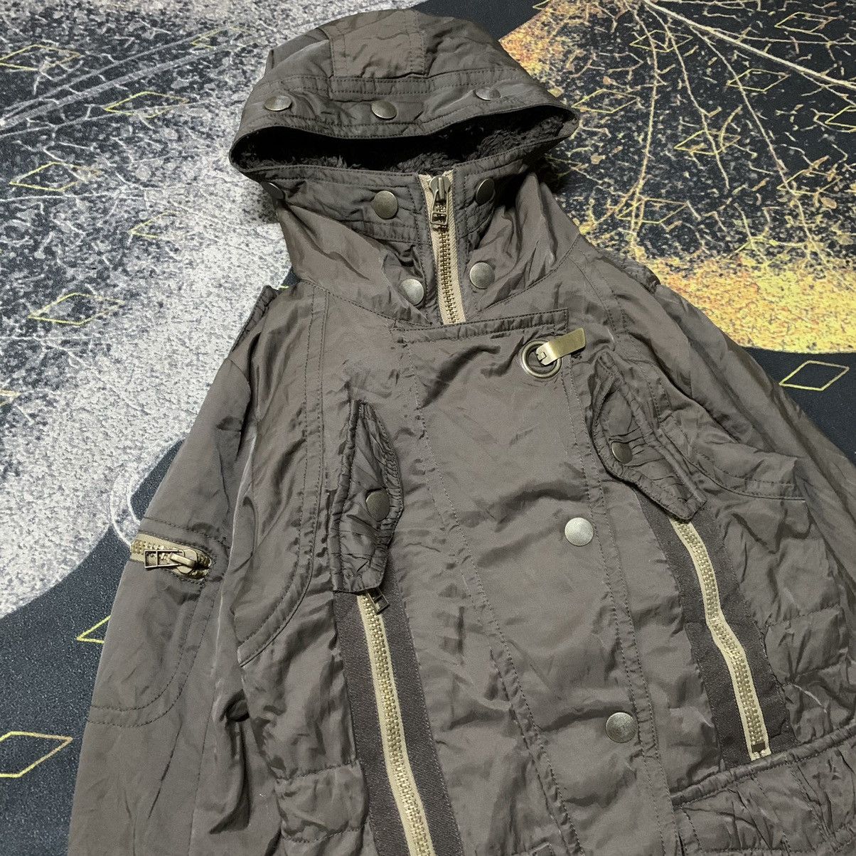 If Six Was Nine ✨Love Boat Detachable Sherpa Linen Bondage Punk Parka Jacket Size M / US 6-8 / IT 42-44 - 6 Thumbnail