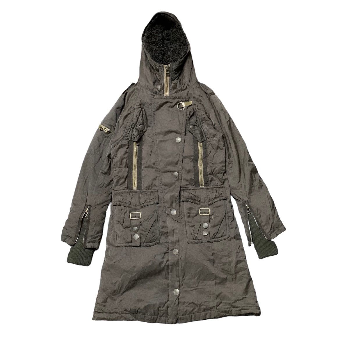 If Six Was Nine ✨Love Boat Detachable Sherpa Linen Bondage Punk Parka Jacket Size M / US 6-8 / IT 42-44 - 1 Thumbnail