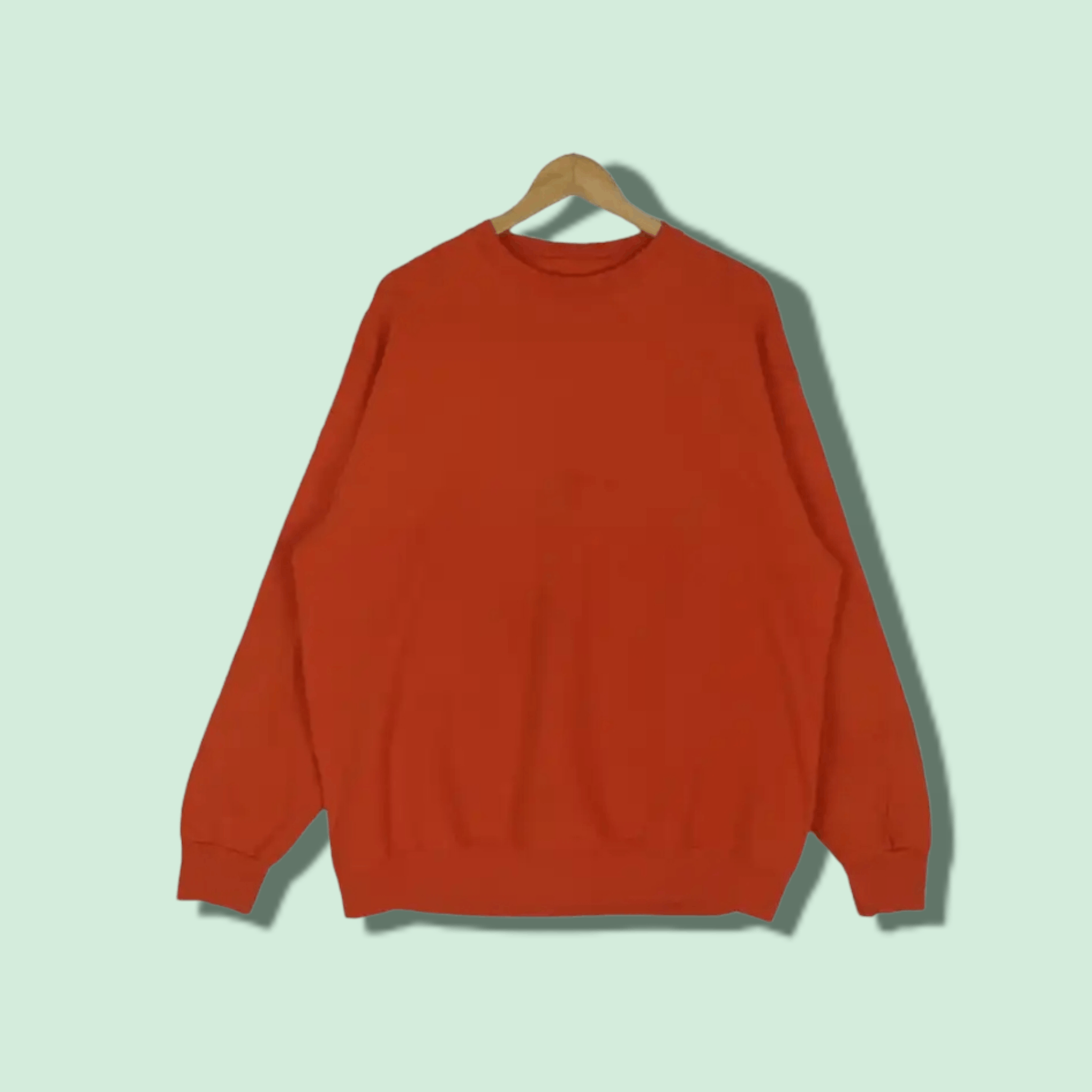 Fruit Of The Loom FRUIT OF THE LOOM Orange Plain Crewneck Jumper Sweatshirt Size US XL / EU 56 / 4 - 1 Thumbnail
