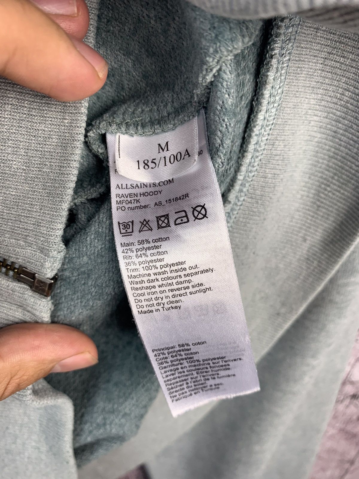 Allsaints Allsaints Vintage Raven Zip Hoodie Size US M / EU 48-50 / 2 - 8 Thumbnail