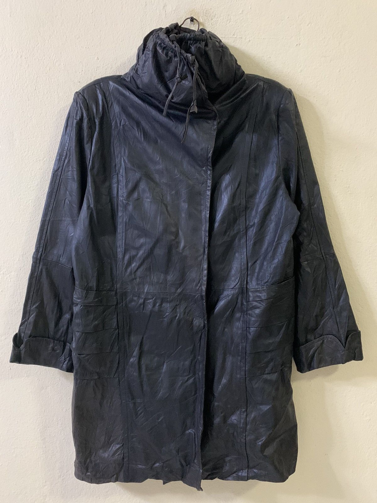 image of Gres Paris Leather Jacket in Blue, Men's (Size Medium)