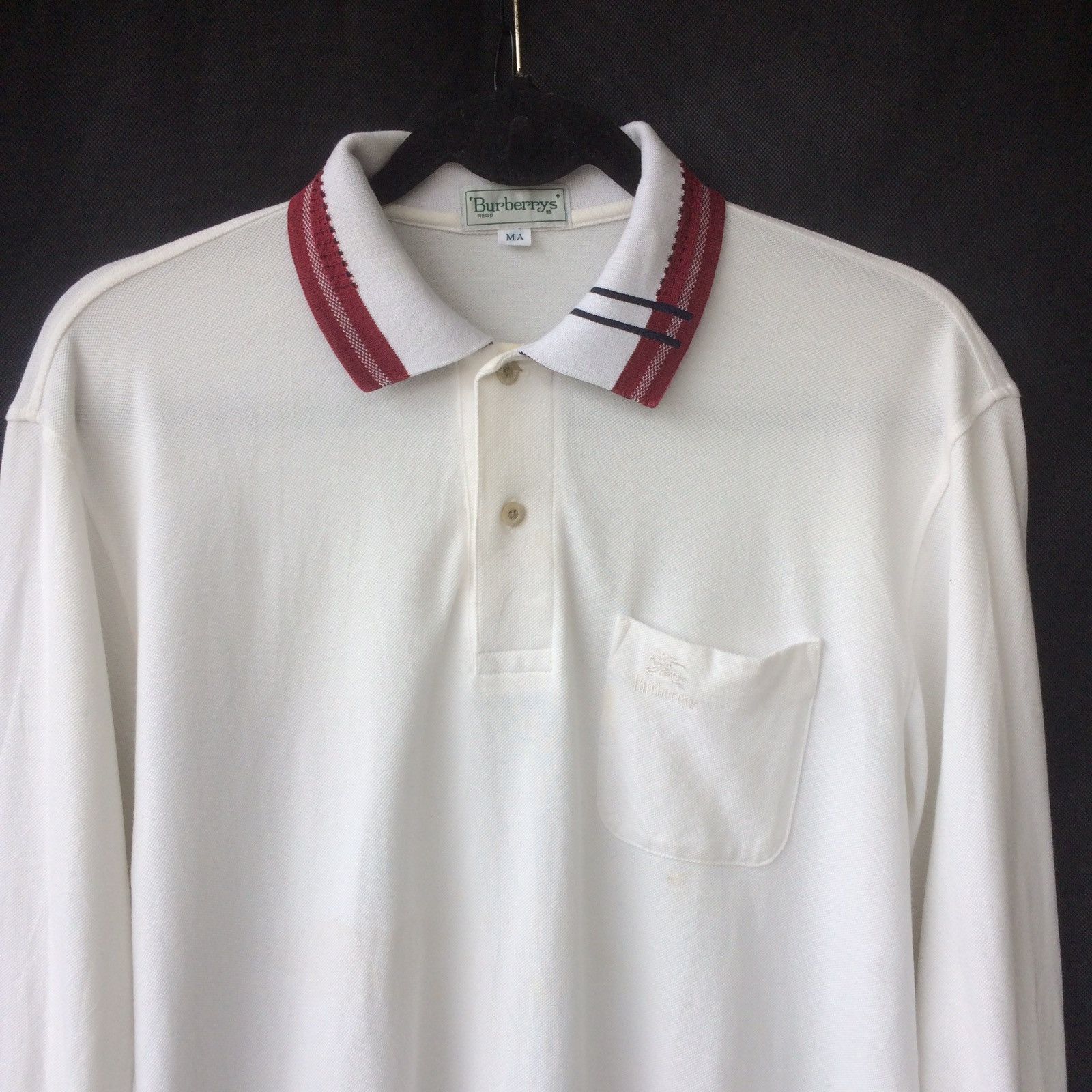 Burberry Burberrys Logo Single Pocket Collar Longsleeve Shirt Size US M / EU 48-50 / 2 - 2 Thumbnail