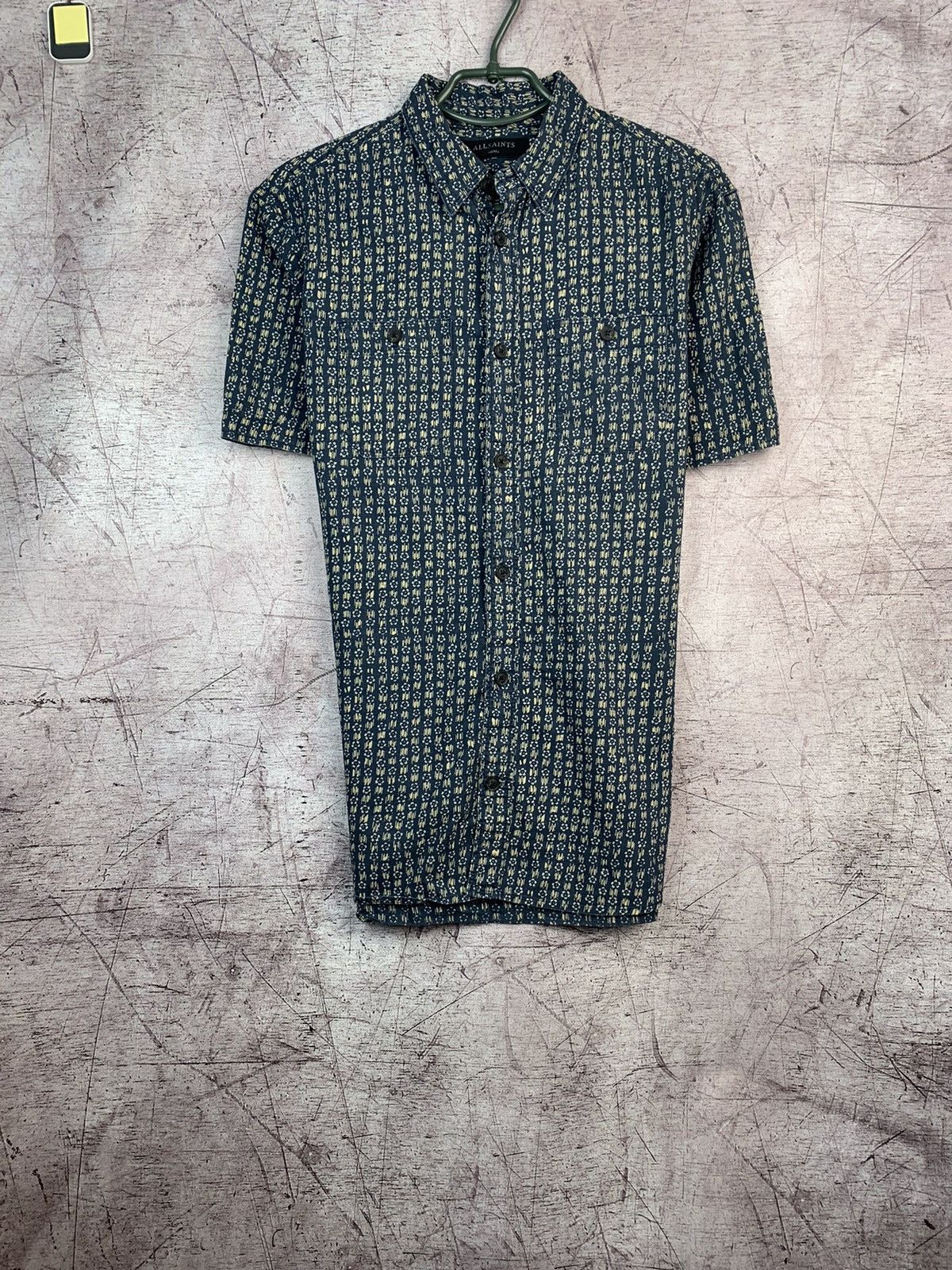Allsaints Allsaints Mens Cotton-Linen Short Sleeve Shirt Size US S / EU 44-46 / 1 - 1 Thumbnail