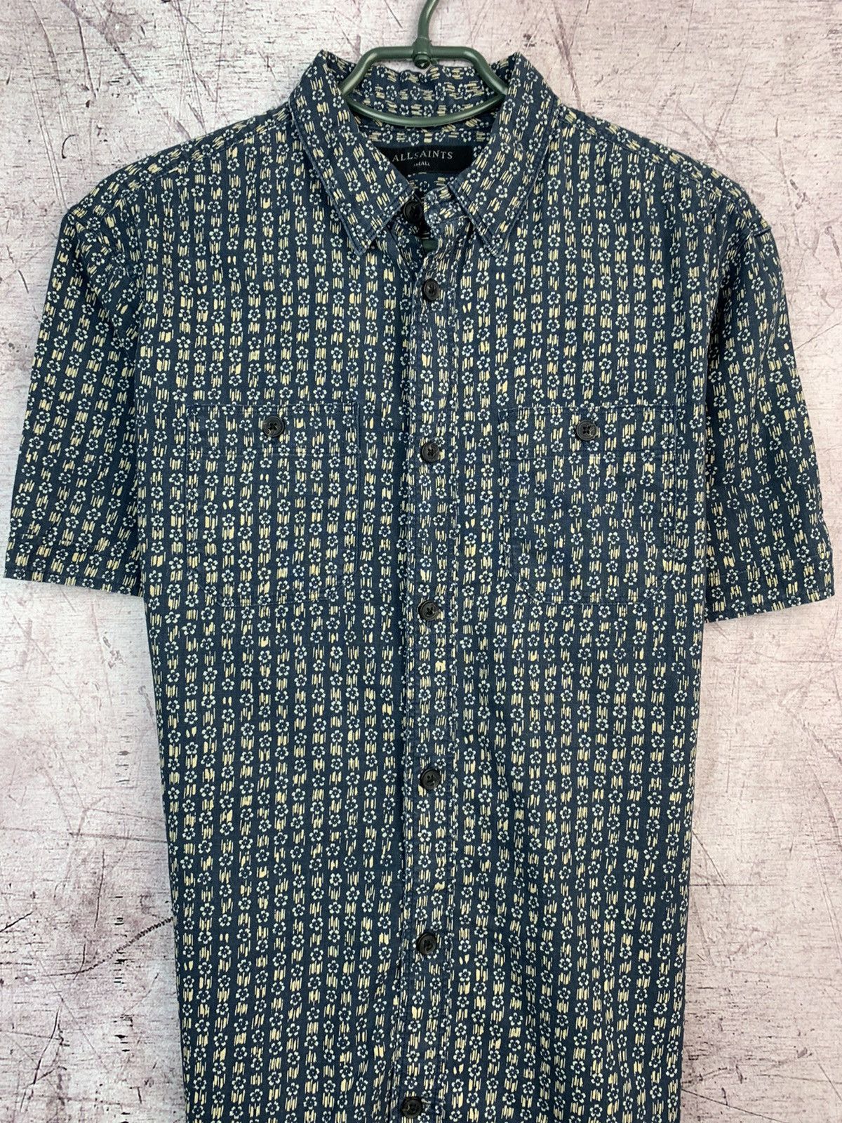 Allsaints Allsaints Mens Cotton-Linen Short Sleeve Shirt Size US S / EU 44-46 / 1 - 2 Thumbnail