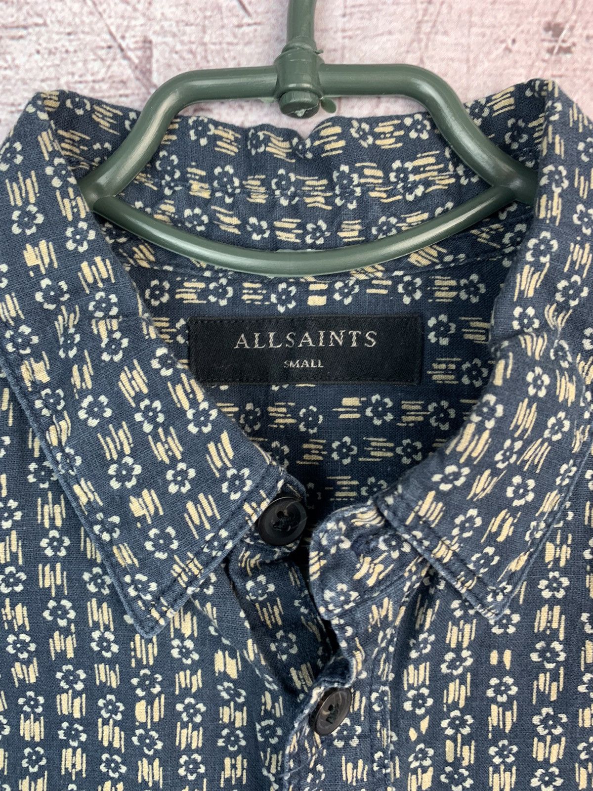 Allsaints Allsaints Mens Cotton-Linen Short Sleeve Shirt Size US S / EU 44-46 / 1 - 4 Thumbnail