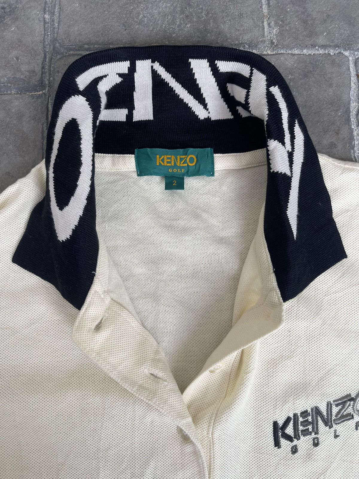 Kenzo JAPAN MADE Kenzo Golf Collar Spell Out Multicolor Size US M / EU 48-50 / 2 - 3 Thumbnail