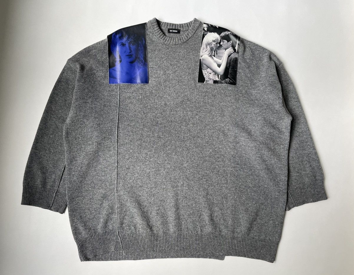 Raf Simons A/W 19 Blue Velvet Patch Oversized Sweater | Grailed