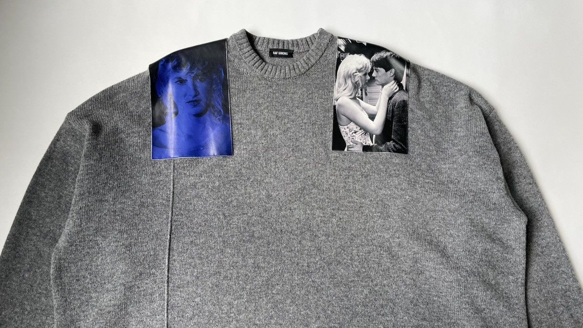 Raf Simons A/W 19 Blue Velvet Patch Oversized Sweater | Grailed