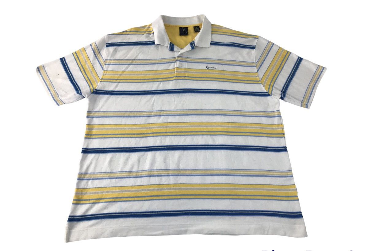 Karl Kani × Vintage Karl Kani Gold Polo Shirt Tee Striped Design Hiphop Size US XXL / EU 58 / 5 - 1 Thumbnail