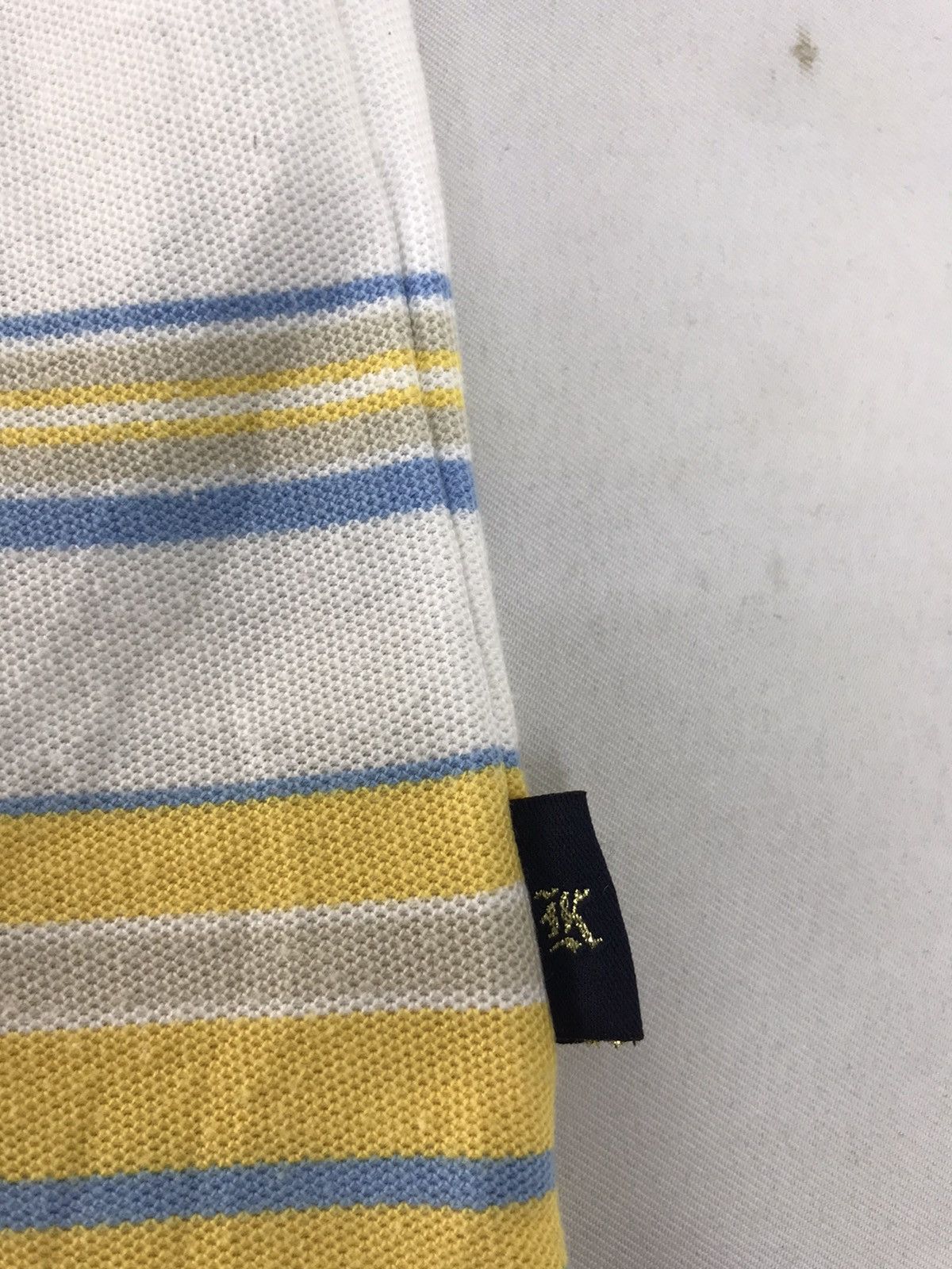 Karl Kani × Vintage Karl Kani Gold Polo Shirt Tee Striped Design Hiphop Size US XXL / EU 58 / 5 - 7 Thumbnail