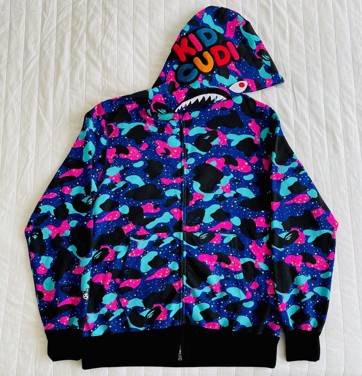 bape x kid cudi shark full zip hoodie