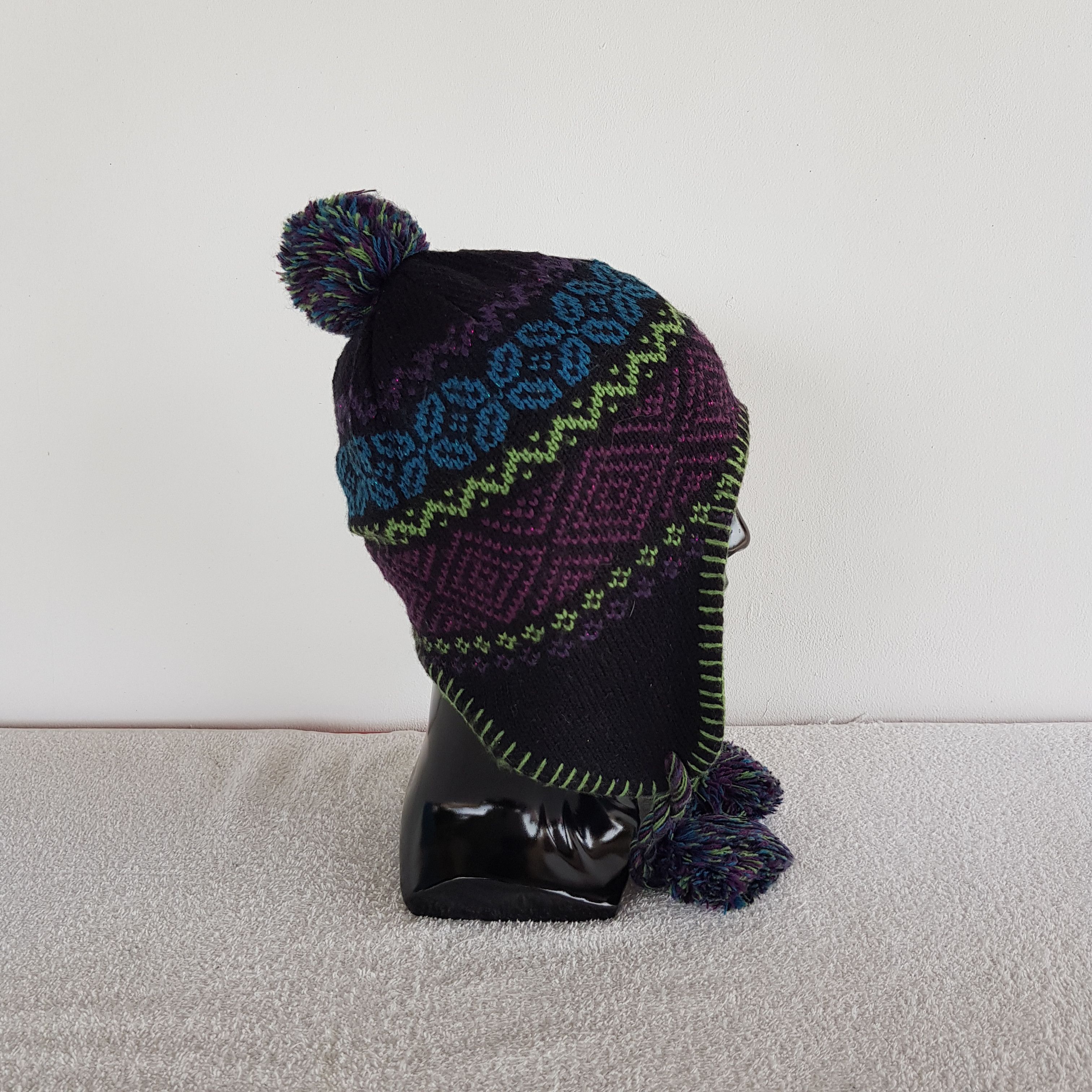 If Six Was Nine × Japanese Brand × Vintage Vintage Japanese Hats Knitted Crochet Beanie Earflap Hats Size ONE SIZE - 3 Thumbnail