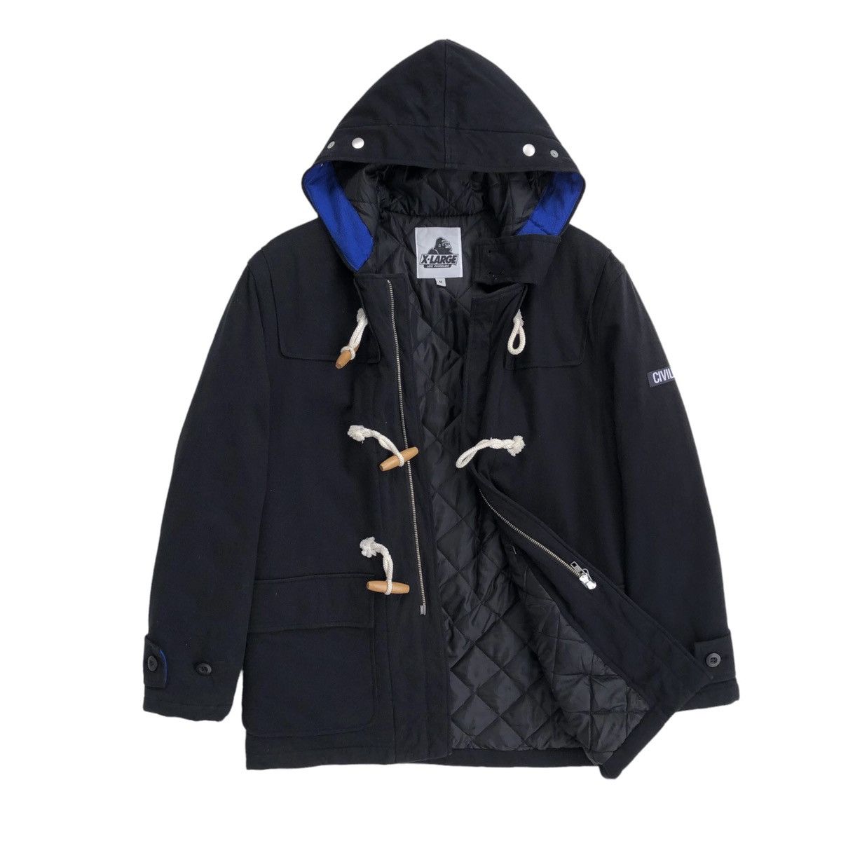 Xlarge X-LARGE CIVILIAN Duffle Toggle Lined Quilted Hooded Jacket Size US M / EU 48-50 / 2 - 6 Thumbnail