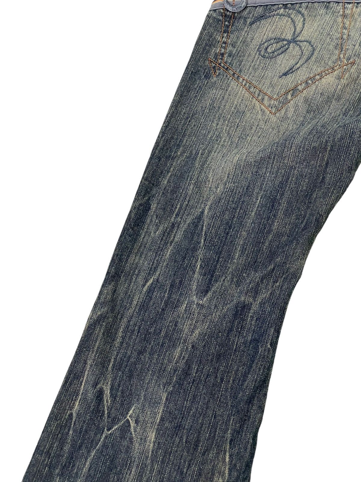 Japanese Brand Flare Jeans Blue Way Japan Acid Wash Low Rise Boot Cut 5🟦4 Size US 29 - 17 Thumbnail