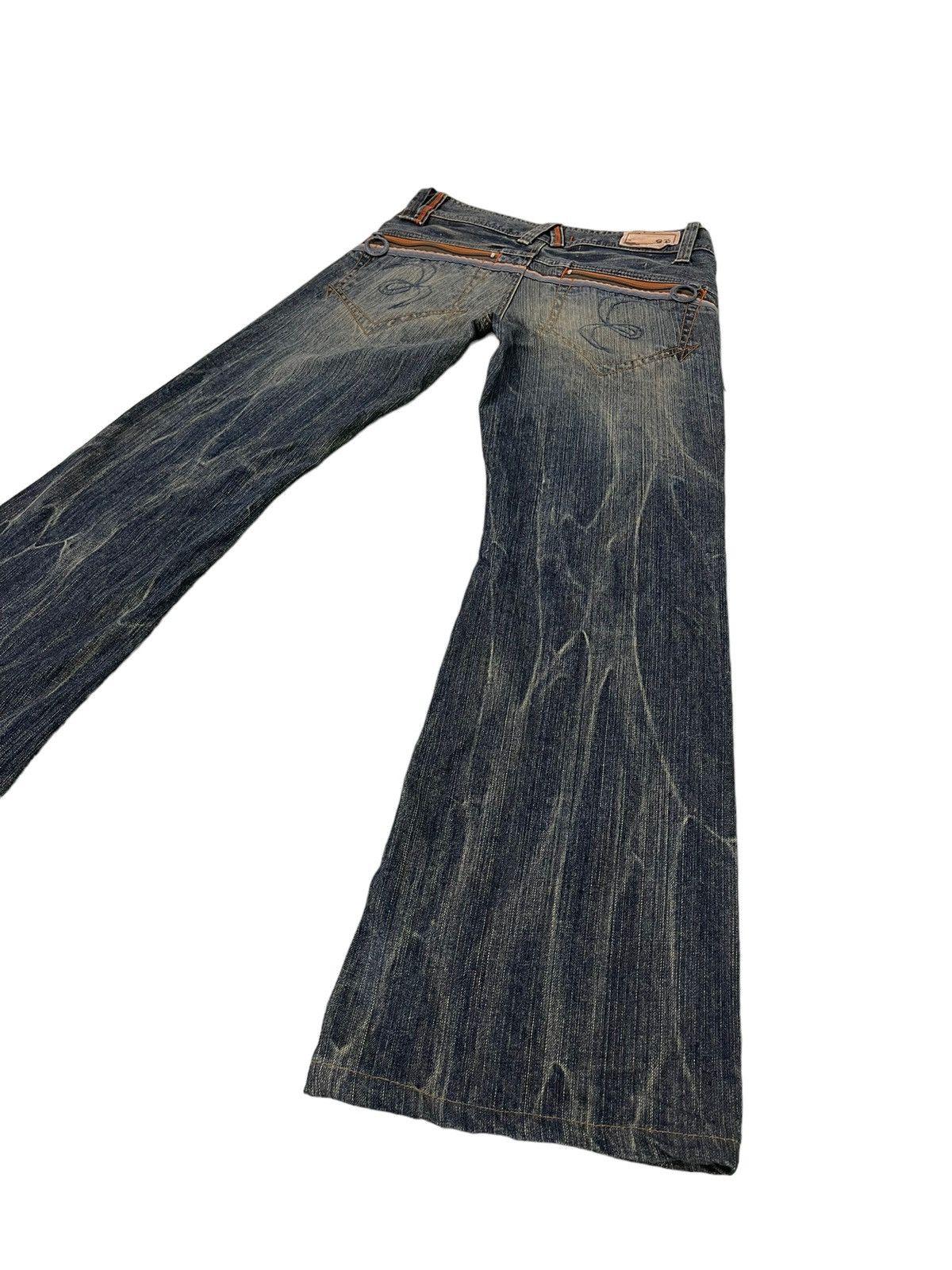 Japanese Brand Flare Jeans Blue Way Japan Acid Wash Low Rise Boot Cut 5🟦4 Size US 29 - 14 Thumbnail