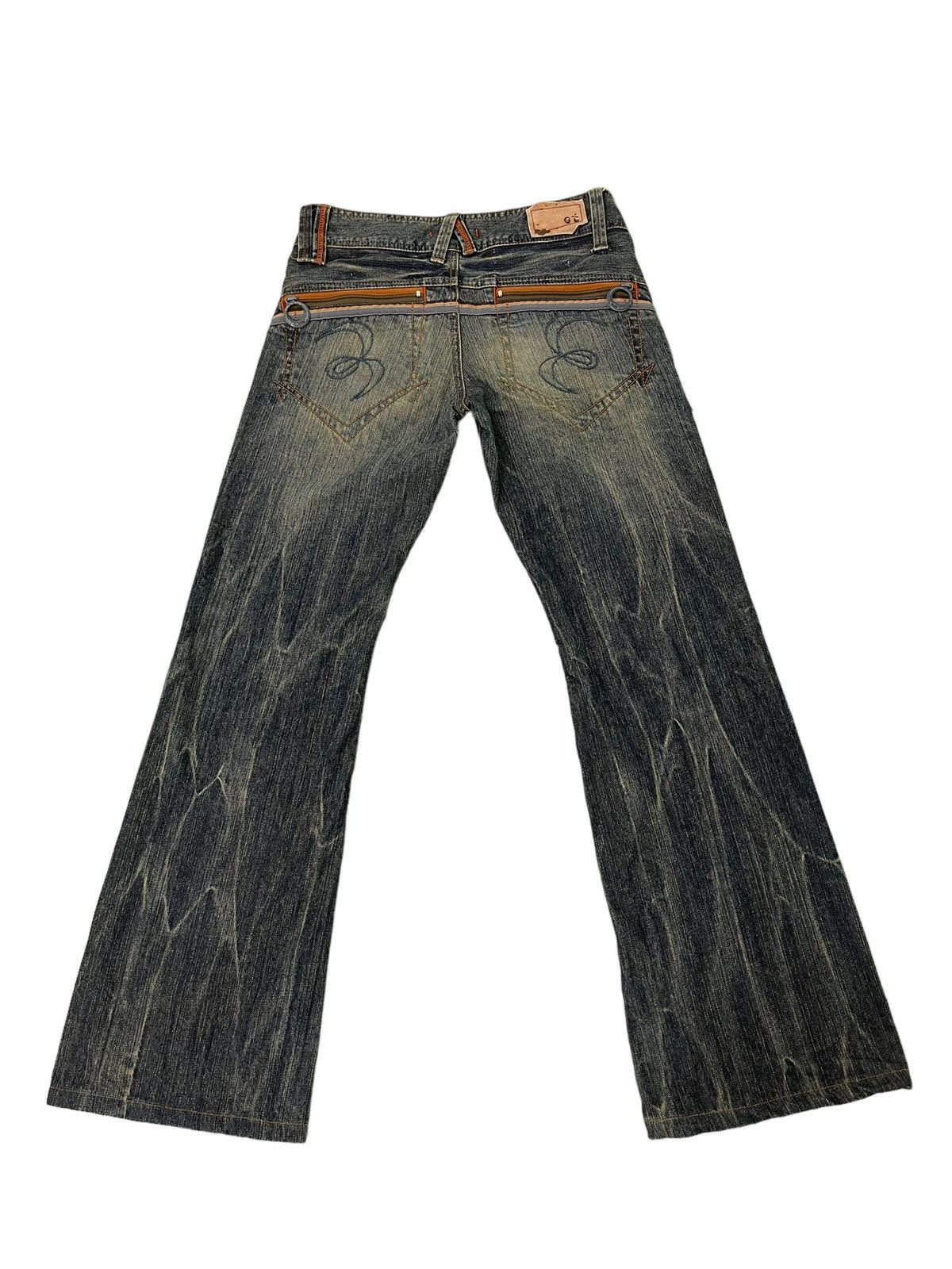 Japanese Brand Flare Jeans Blue Way Japan Acid Wash Low Rise Boot Cut 5🟦4 Size US 29 - 12 Thumbnail