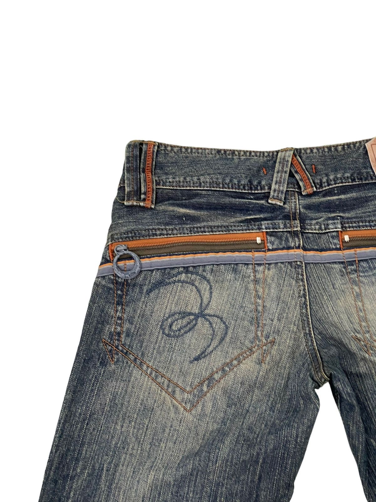 Japanese Brand Flare Jeans Blue Way Japan Acid Wash Low Rise Boot Cut 5🟦4 Size US 29 - 19 Thumbnail