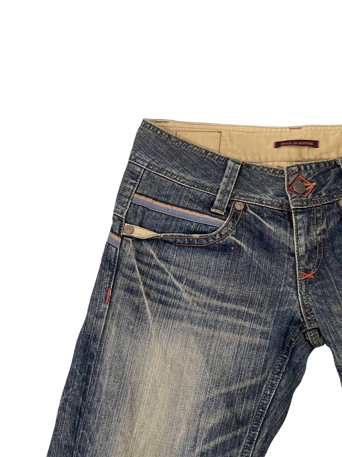 Japanese Brand Flare Jeans Blue Way Japan Acid Wash Low Rise Boot Cut 5🟦4 Size US 29 - 8 Thumbnail