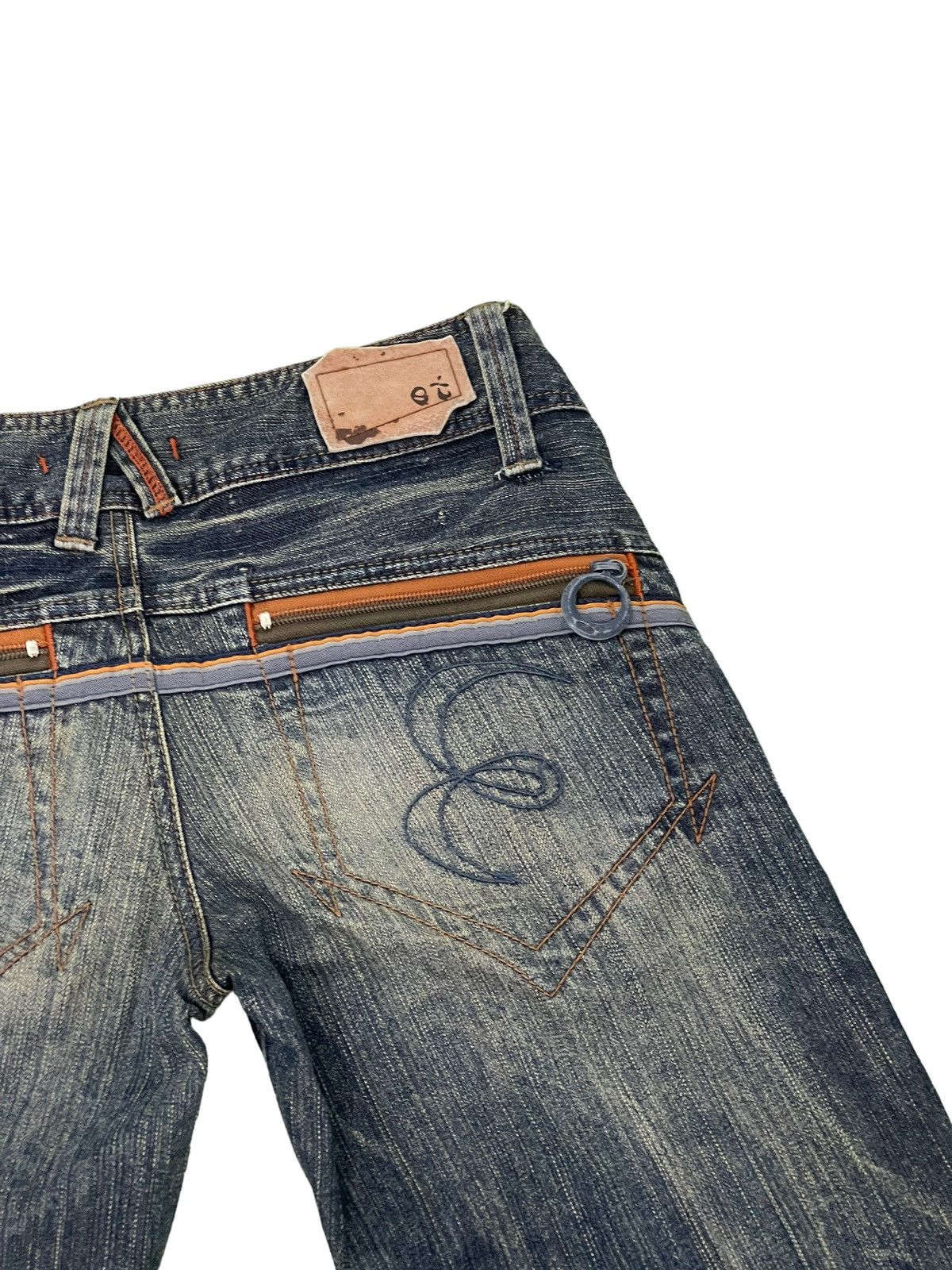 Japanese Brand Flare Jeans Blue Way Japan Acid Wash Low Rise Boot Cut 5🟦4 Size US 29 - 20 Thumbnail