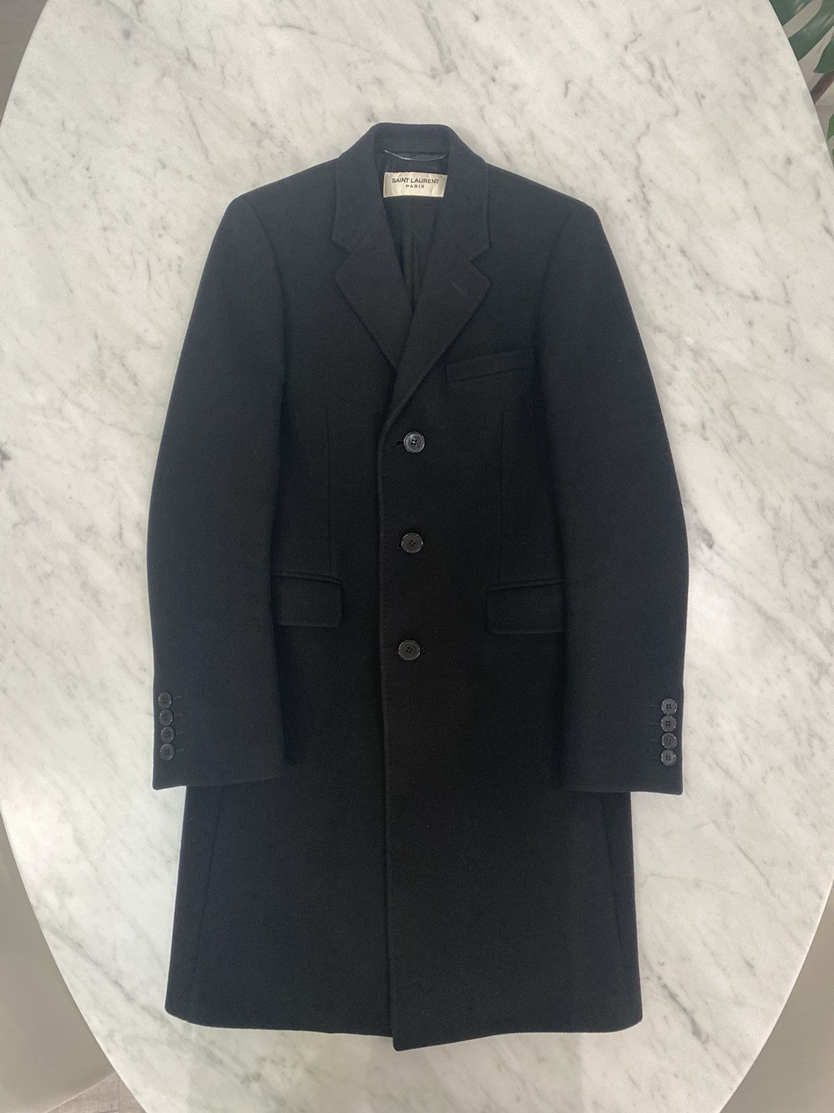 Hedi Slimane × Saint Laurent Paris Saint Laurent Hedi Cashmere Coat FW/16 Size US S / EU 44-46 / 1 - 1 Thumbnail