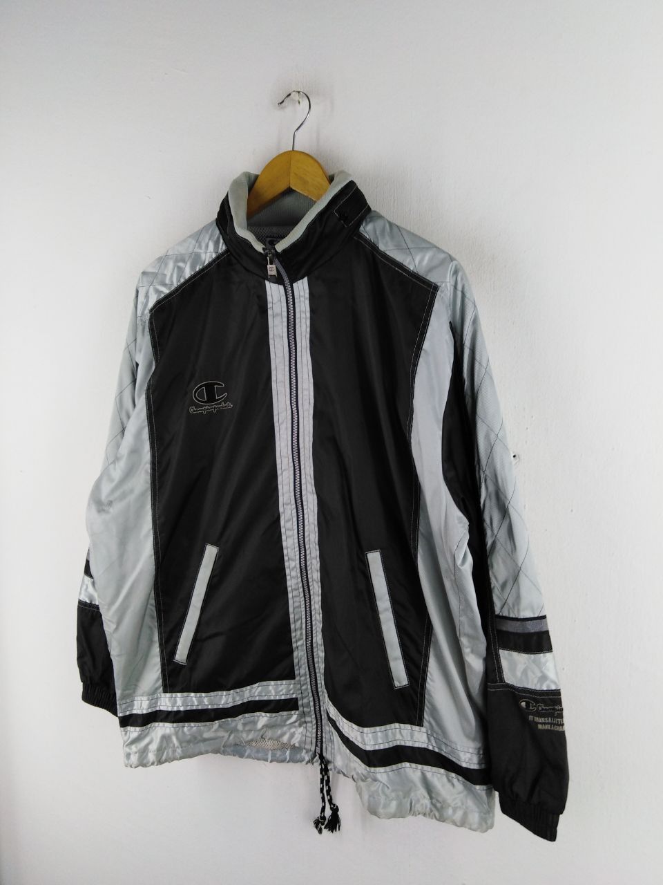 Champion × Other × Vintage VINTAGE CHAMPION WINDBREAKER BLACK JACKET Size US L / EU 52-54 / 3 - 2 Thumbnail