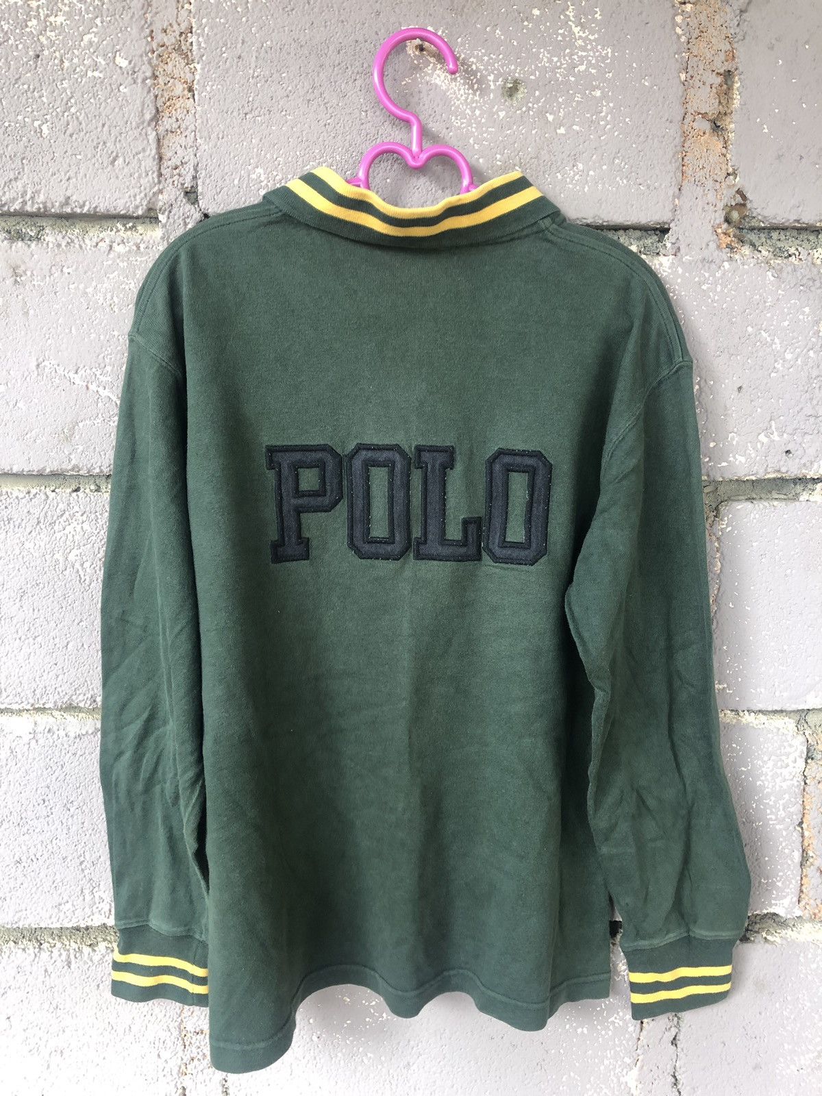 image of Vintage Polo Ralph Laurent Big Spell Out Shirt in Green, Men's (Size Small)