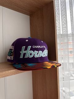 Vintage Charlotte Hornets Starter Snapback Baseball Hat Cap VTG 90s NBA