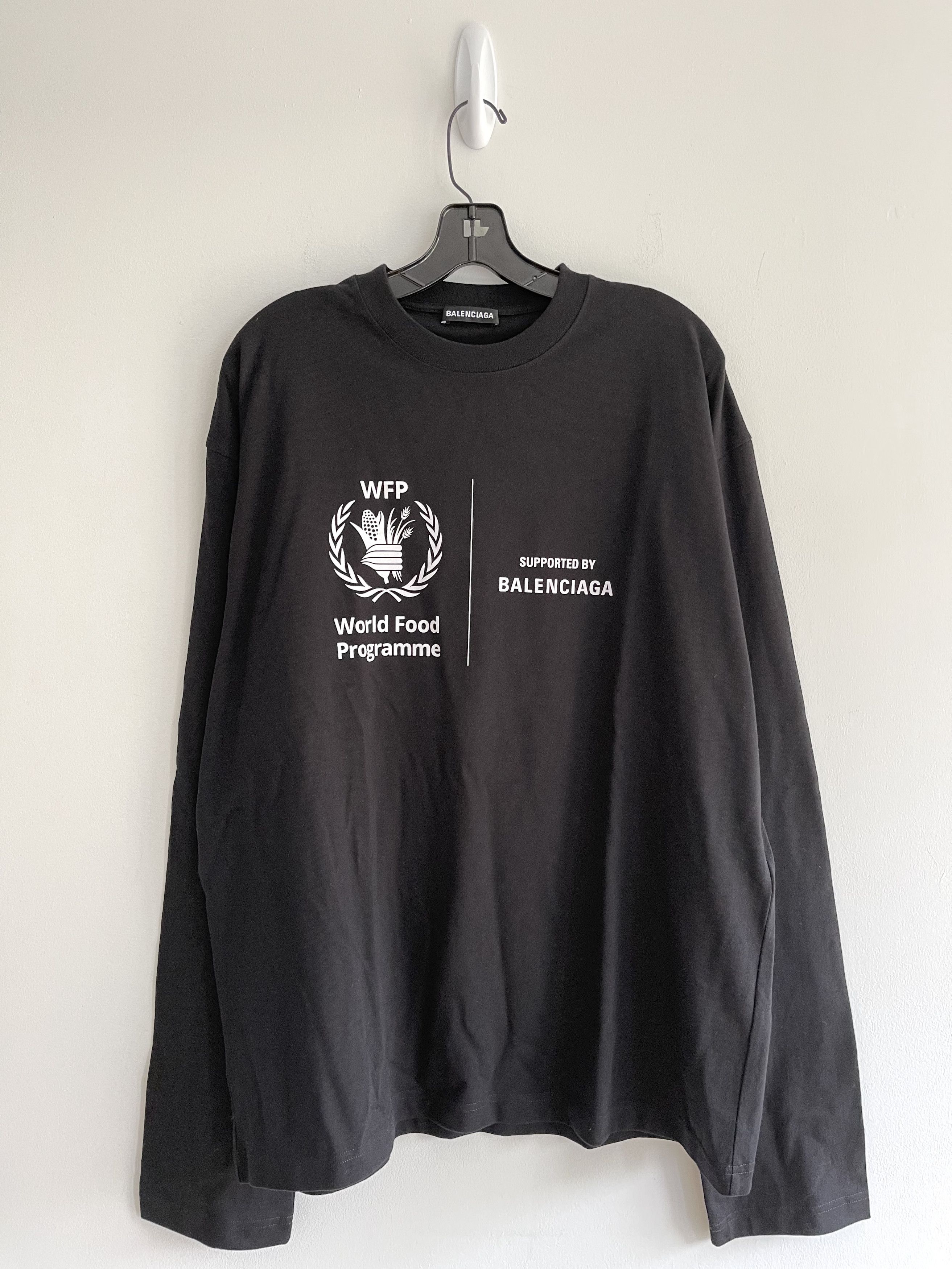 Balenciaga World Food Programme WFP Long Sleeve Logo Tee NWT (L) | Grailed