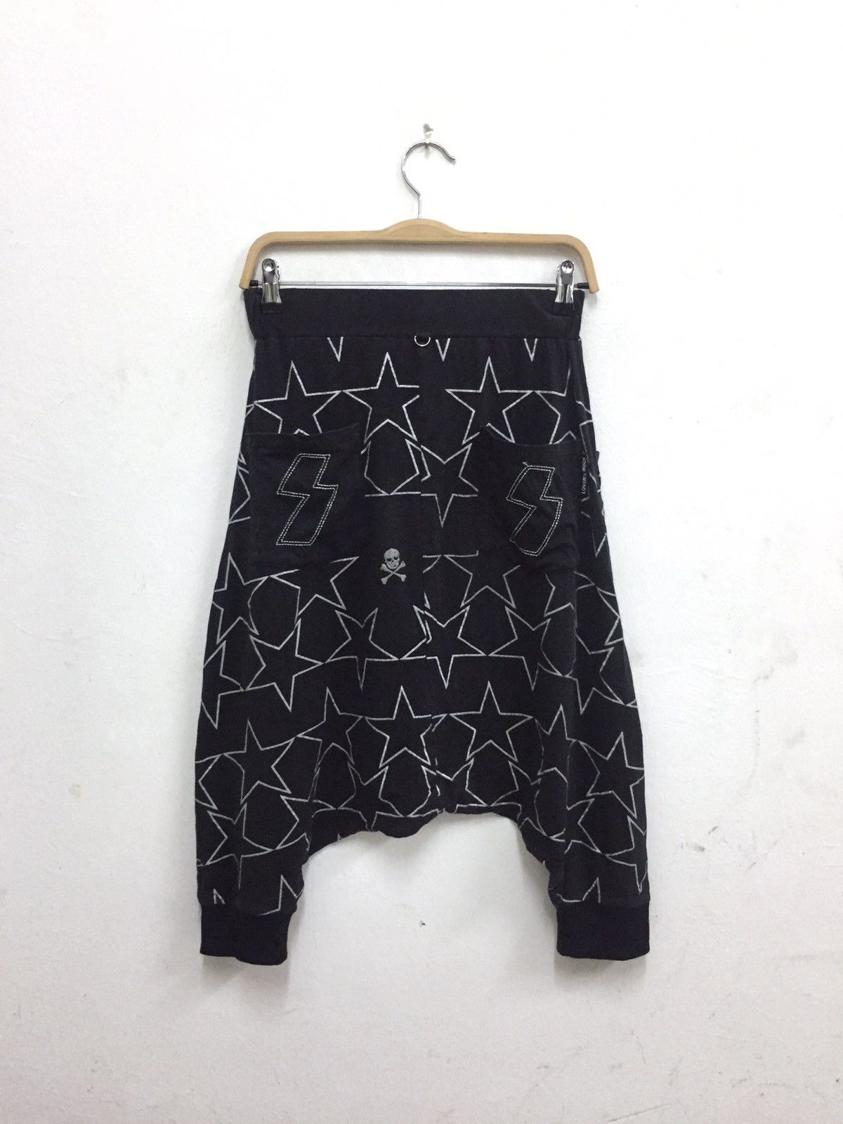 A.F.F.A. Super Lovers 🇯🇵 Star & Skull Drop Crotch Pants Size US 30 / EU 46 - 2 Thumbnail