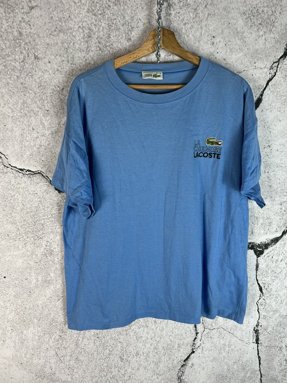 Lacoste × Vintage Vintage 80's Chemise Lacoste T-Shirt baby blue Size US L / EU 52-54 / 3 - 1 Thumbnail