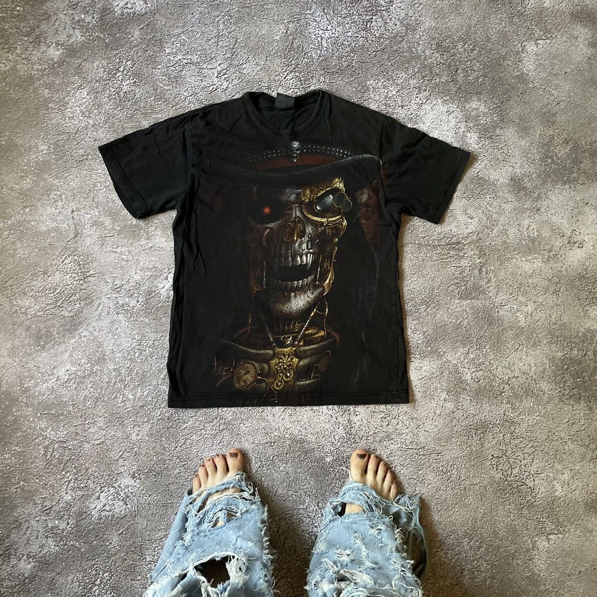 Vintage Vintage 90s Skeleton Horror Graphic Tee Grunge Dark Boxy M Size US M / EU 48-50 / 2 - 1 Thumbnail