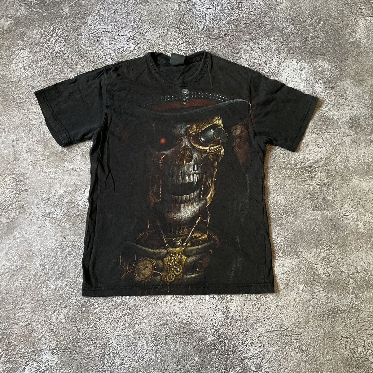 Vintage Vintage 90s Skeleton Horror Graphic Tee Grunge Dark Boxy M Size US M / EU 48-50 / 2 - 2 Thumbnail