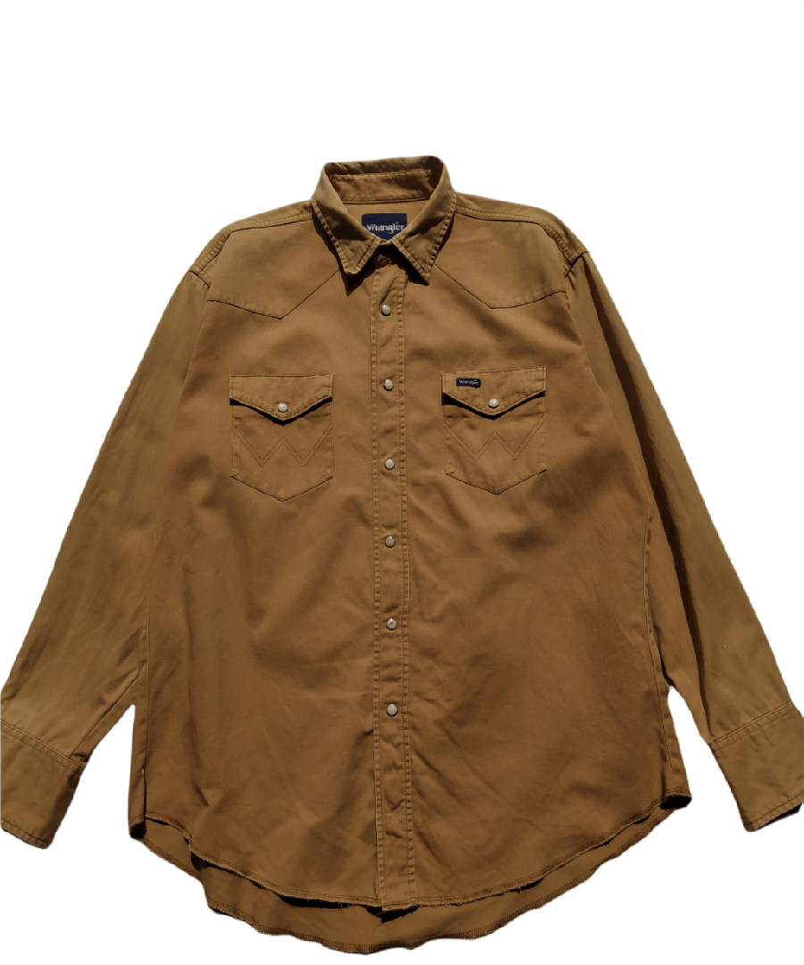 Japanese Brand × Vintage × Wrangler Vintage Wrangler sun faded snap button up Size US L / EU 52-54 / 3 - 1 Thumbnail