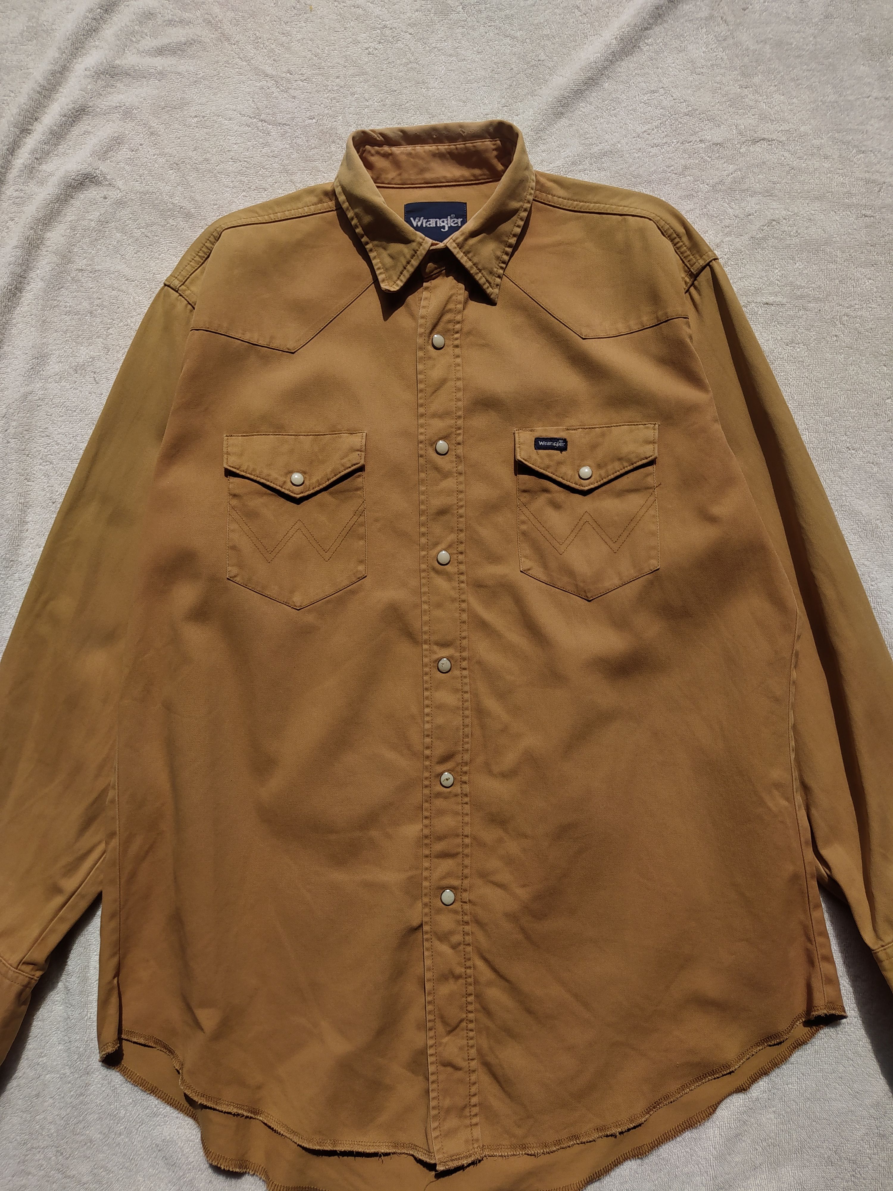 Japanese Brand × Vintage × Wrangler Vintage Wrangler sun faded snap button up Size US L / EU 52-54 / 3 - 3 Thumbnail