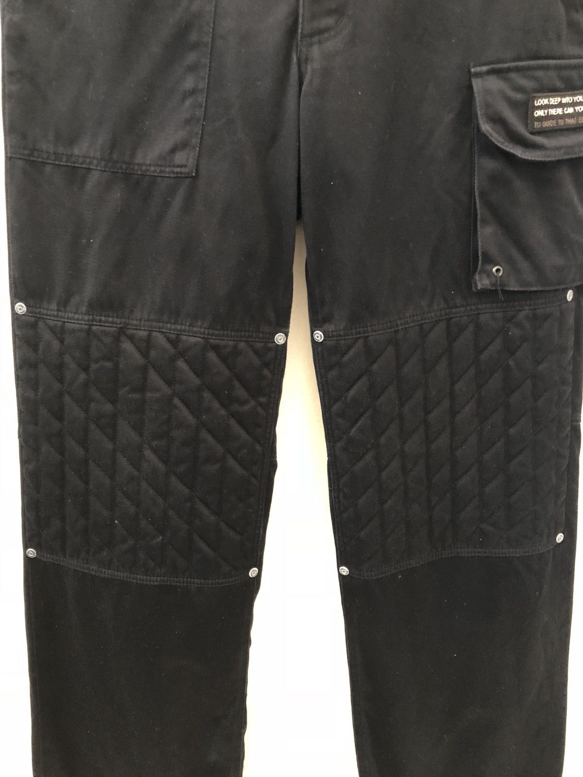 Roen Japan Roen Skull Quilting Knee Baggy Wide Black Cargo Size US 29 - 3 Thumbnail