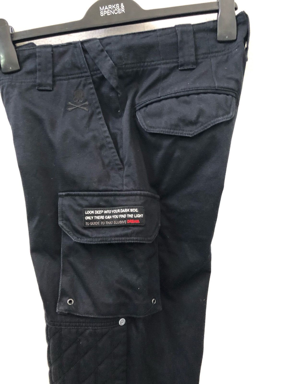 Roen Japan Roen Skull Quilting Knee Baggy Wide Black Cargo Size US 29 - 13 Thumbnail