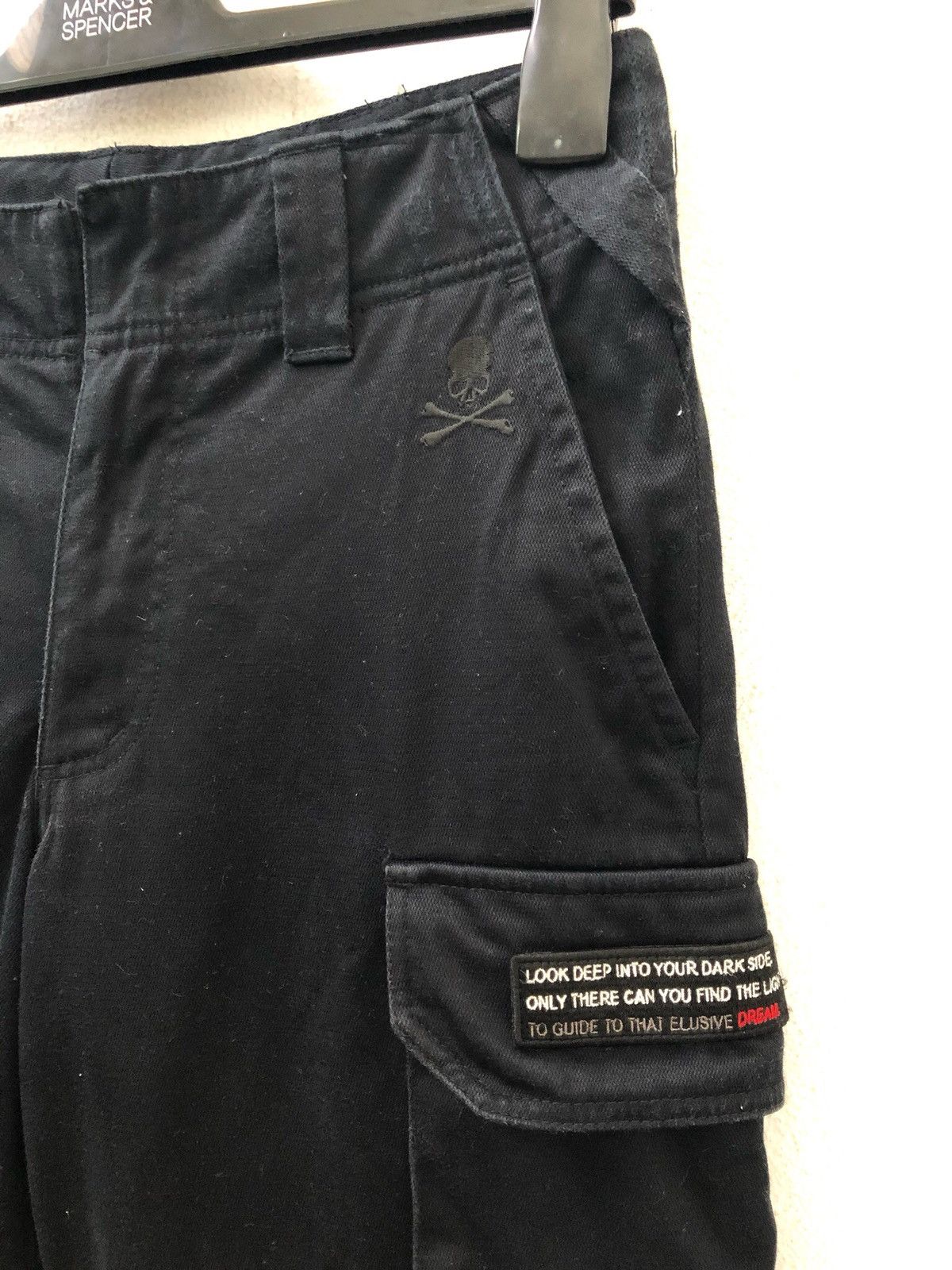 Roen Japan Roen Skull Quilting Knee Baggy Wide Black Cargo Size US 29 - 6 Thumbnail