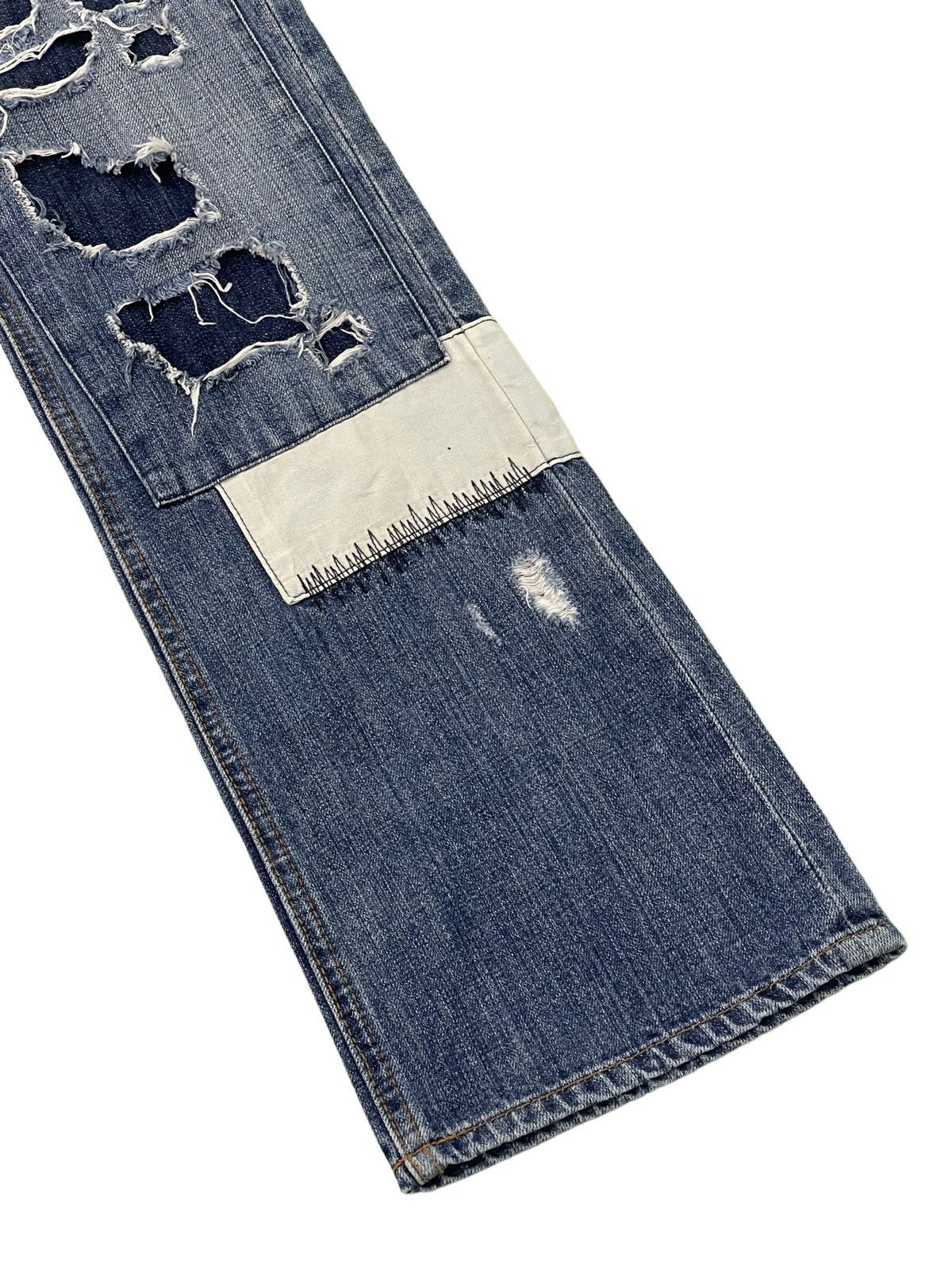 Japanese Brand Flare Jeans Bonds & Peace Patchwork Boro Denim Boot Cut 4🟦1 Size US 31 - 4 Thumbnail