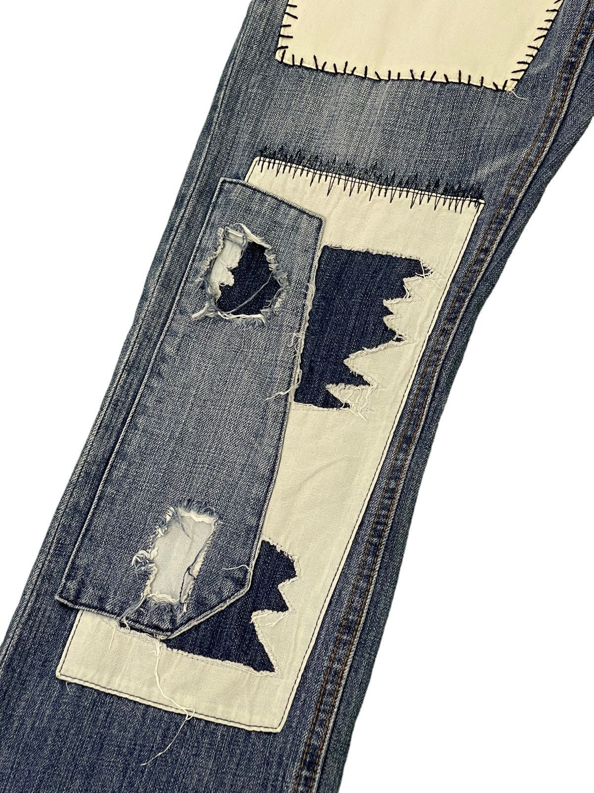 Japanese Brand Flare Jeans Bonds & Peace Patchwork Boro Denim Boot Cut 4🟦1 Size US 31 - 6 Thumbnail