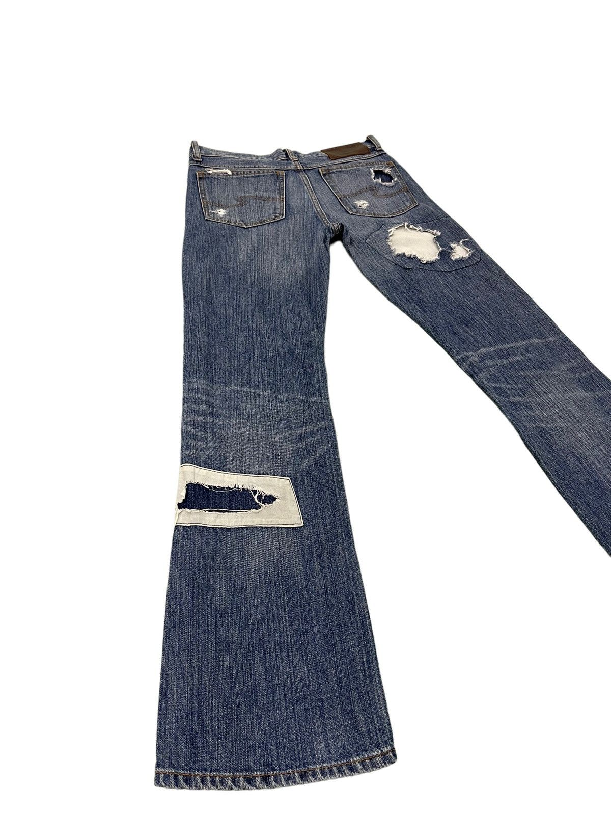 Japanese Brand Flare Jeans Bonds & Peace Patchwork Boro Denim Boot Cut 4🟦1 Size US 31 - 12 Thumbnail