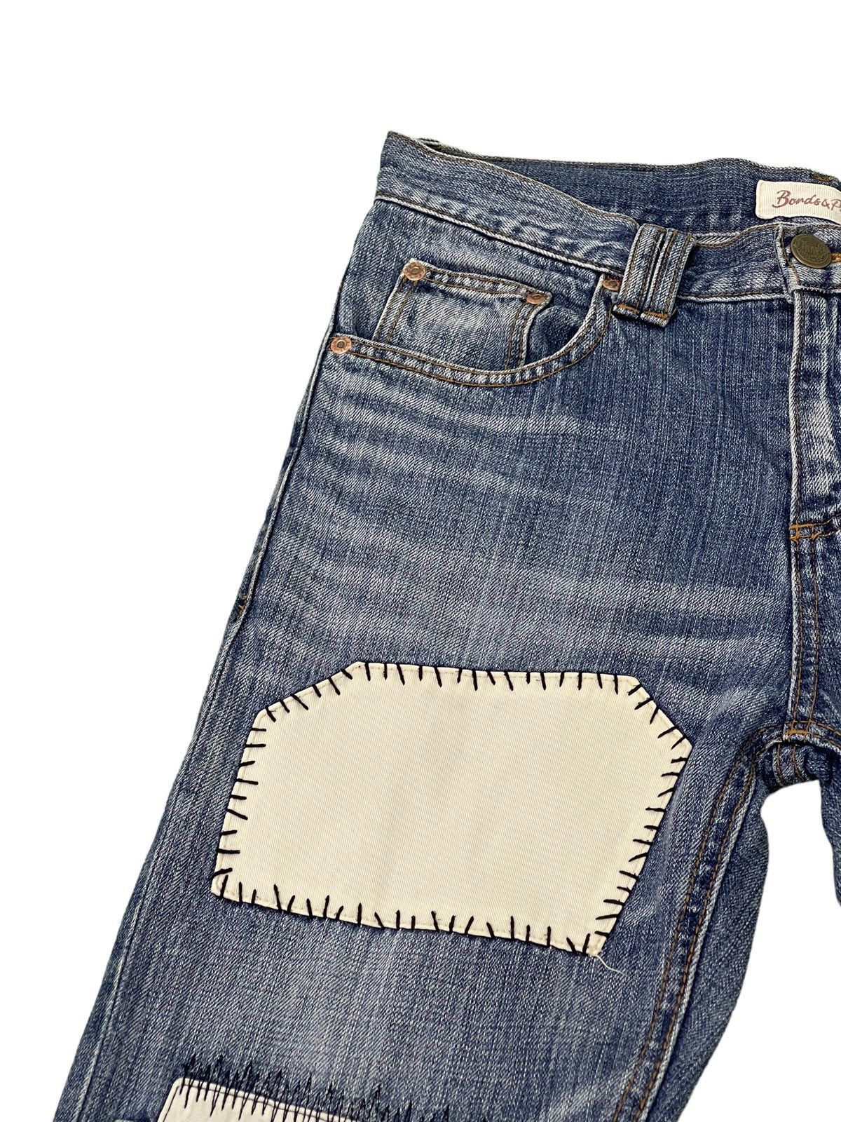 Japanese Brand Flare Jeans Bonds & Peace Patchwork Boro Denim Boot Cut 4🟦1 Size US 31 - 9 Thumbnail