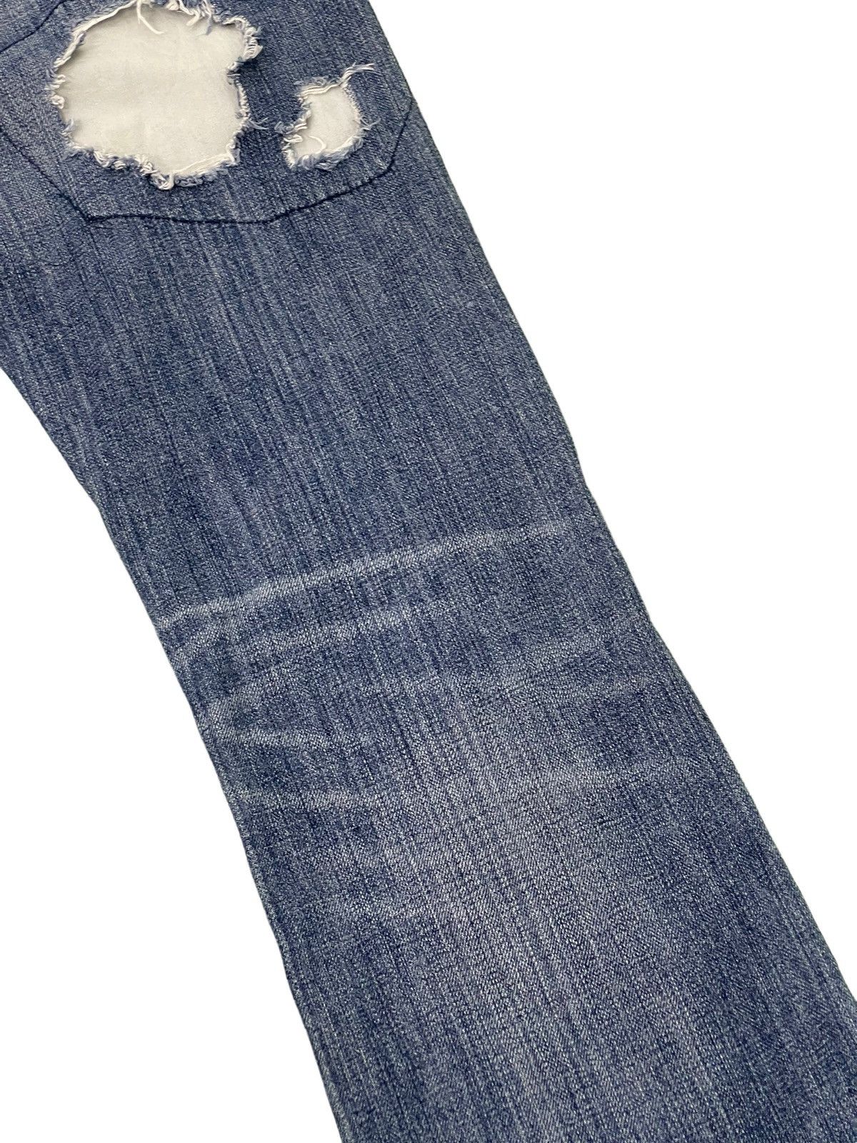 Japanese Brand Flare Jeans Bonds & Peace Patchwork Boro Denim Boot Cut 4🟦1 Size US 31 - 17 Thumbnail