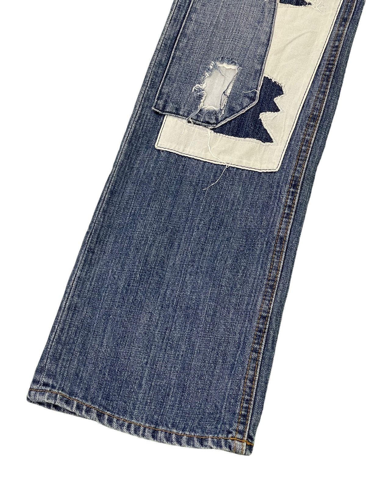 Japanese Brand Flare Jeans Bonds & Peace Patchwork Boro Denim Boot Cut 4🟦1 Size US 31 - 5 Thumbnail