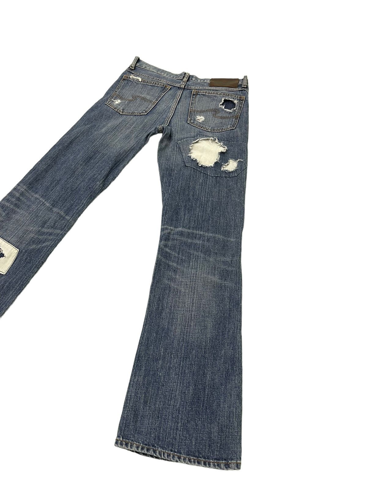 Japanese Brand Flare Jeans Bonds & Peace Patchwork Boro Denim Boot Cut 4🟦1 Size US 31 - 13 Thumbnail