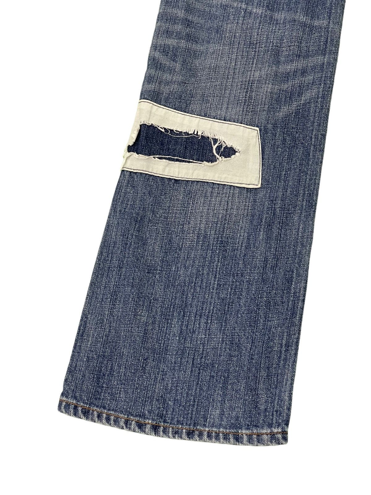 Japanese Brand Flare Jeans Bonds & Peace Patchwork Boro Denim Boot Cut 4🟦1 Size US 31 - 15 Thumbnail