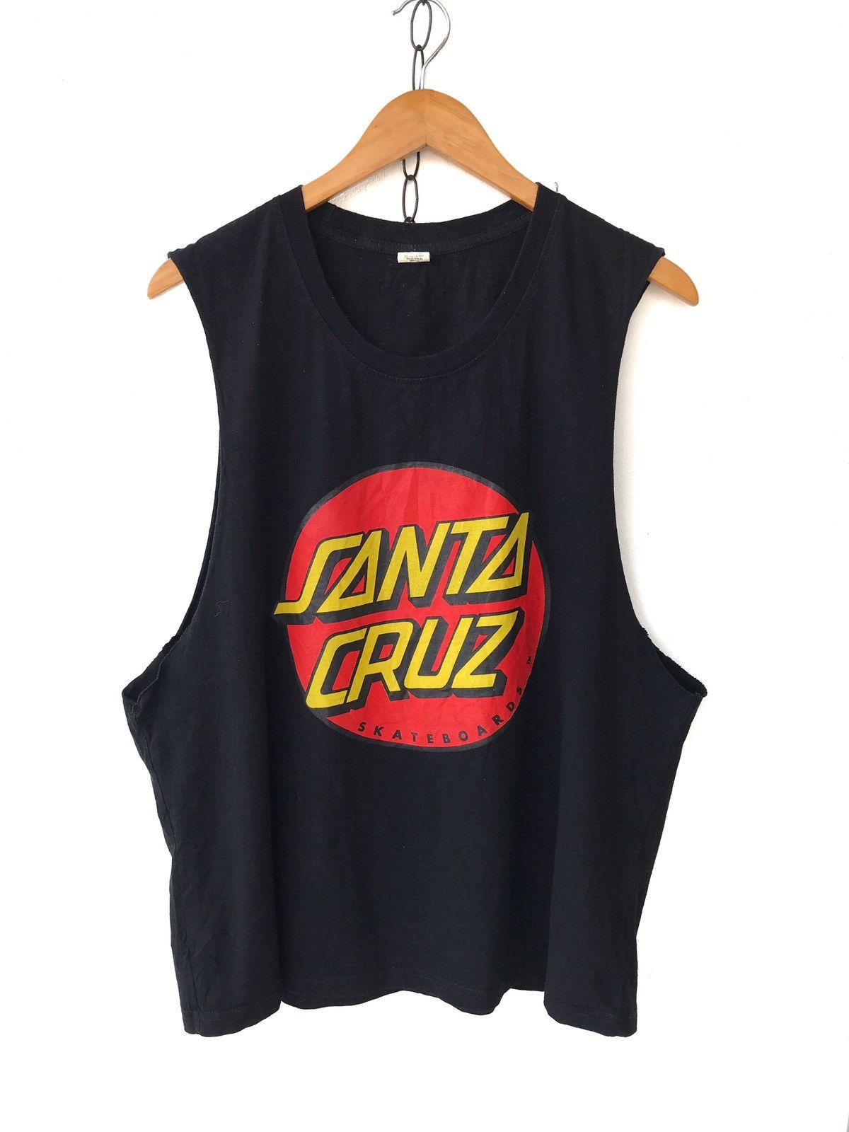 Santa Cruz Skateboards Iconic Logo Santa Cruz Custom Sleeveless Tshirt Streetwear Size US XL / EU 56 / 4 - 1 Thumbnail