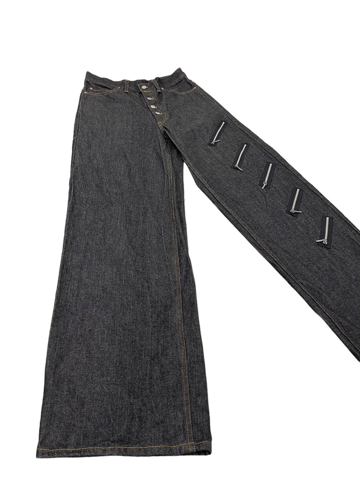 Japanese Brand Wide Leg Baggy Denim Nivety Japan Multizipped 4🟦1 Size US 31 - 3 Thumbnail
